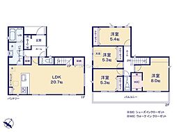 横浜市金沢区釜利谷西3丁目8期　新築戸建　全1棟　1号棟
