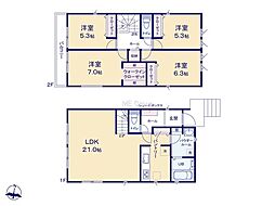 厚木市妻田東1丁目1期　新築戸建　全3棟　1号棟
