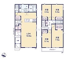相模原市中央区上溝7丁目1期　新築戸建　全3棟　2号棟