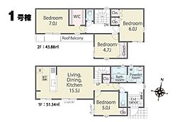 八王子市弐分片町24−1期　新築戸建　全5棟　1号棟
