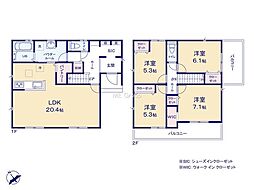 横浜市泉区下和泉3丁目1期　新築戸建　全1棟　1号棟
