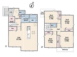 横浜市泉区新橋町6期 新築戸建 全9棟 1号棟