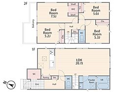 横須賀市舟倉1丁目2期　新築戸建　全2棟　2号棟