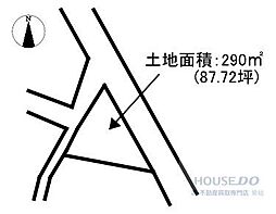 土地面積290m2県道横の角地下妻市江の売り土地