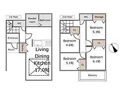 中田南1丁目　新築2階建て