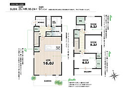 &amp;JOYリノベ　裏庭のある２階建てのお家