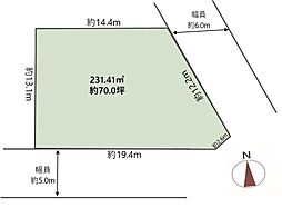 長岡京市金ケ原乙張　建築条件なし売土地