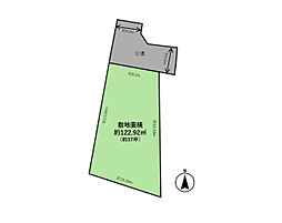 本町田　建築条件なし　古家付売地（前面道路持分有）