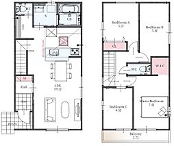 LDK約19帖の広々とした4LDK　糀台3丁目　全2棟　1号棟
