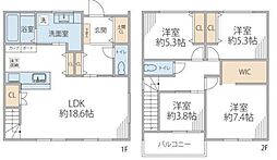 WICやSIC等嬉しい収納が豊富　竜が岡2丁目　全2棟　1号棟