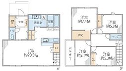 LDK約20帖の広々4LDK・設備充実　竜が岡2丁目　全2棟　2号棟