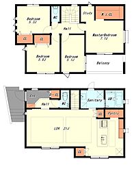 南西角地LDK21帖以上　塩屋台2丁目　新築戸建