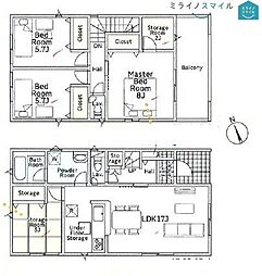 六名小学校岡崎市六名南第3全2棟　1号棟