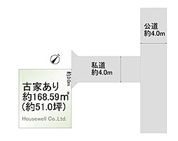 川越市岸町三丁目　古家付き土地　建築条件なし