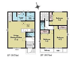 あきる野市草花24−2期　新築戸建　全3棟　2号棟