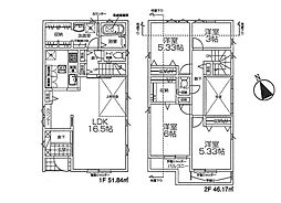 国立市矢川3丁目1期 新築戸建 全4棟 2号棟