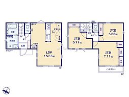 昭島市美堀町2丁目1期 新築戸建 全1棟