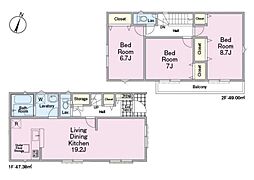 清瀬市竹丘第11　新築戸建　全1棟　2号棟