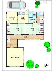 川越市笠幡 平屋戸建 駐車場 専用庭あり