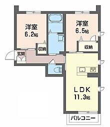 ベレオ西新浜 B棟 208