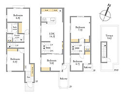 杉並区上井草3丁目戸建 3号棟