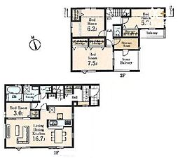 所沢市上新井第14期　1号棟　全6棟