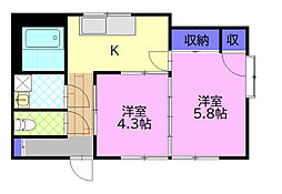 宝積寺平屋建貸家 1
