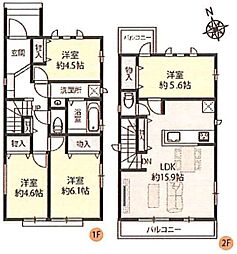 戸田市喜沢1　A号棟　全4