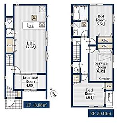 蕨市中央604　1号棟　全2