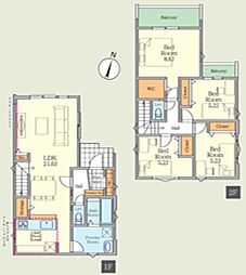 さいたま市北区植竹町1期　2号棟　　全3