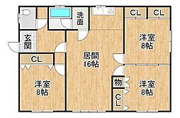 芽室町西1条7丁目戸建て借家 1
