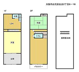 大阪市此花区伝法２丁目の一戸建て