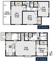 横浜市南区永田山王台　1号棟　新築戸建　全2棟