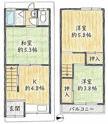 東大阪市玉串町東1丁目中古テラスハウス