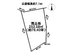 一宮市木曽川町黒田字往還南　建築条件なし土地
