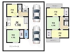 久宝寺5丁目ガレージ付貸家