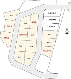 稲城市若葉台　建築条件なし売地　NO1区画