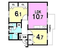 金剛団地第二住宅147棟 2階 2ＬＤＫ