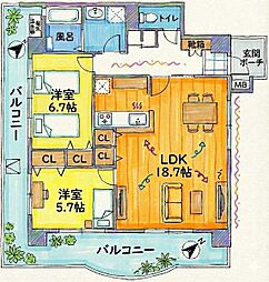 ツインシャトー壺川 3F