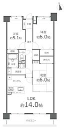 ダイアパレス楠上 6階 3LDK