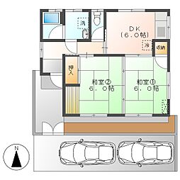 高知市石立町　平屋貸家　2ＤＫ（敷地内Ｐ込み縦列軽2台可）