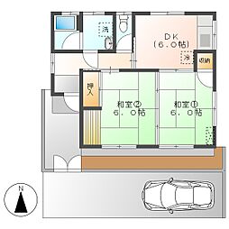 高知市石立町　平屋貸家　2ＤＫ（敷地内Ｐ込み縦列軽2台可）