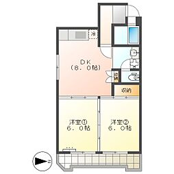 高知市与力町　2DK　6F（ペット相談・エレベーター・P要確認）