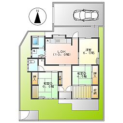 高知市神田　平屋貸家　3LDK（P2台可制限有・南向）