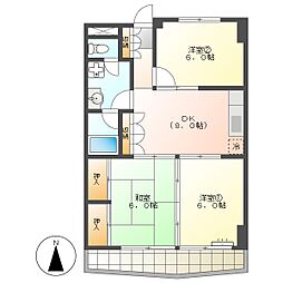 高知市一ツ橋町2　3DK　2F（南向・敷地内P有）