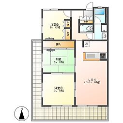 高知市中秦泉寺　3LDK　4F（角部屋・P有・南向）