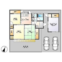高知市東石立町　3KS　平屋　戸建　貸家（P2台可・南向)