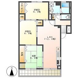 高知市北秦泉寺　3LDK　3F（P1台込・南向・最上階)