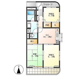 高知市小石木町　3DK　2F（P2台可・無料ネット・角部屋）