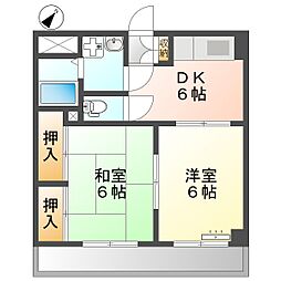 高知市神田 2DK 最上階(初期費用減額CP)